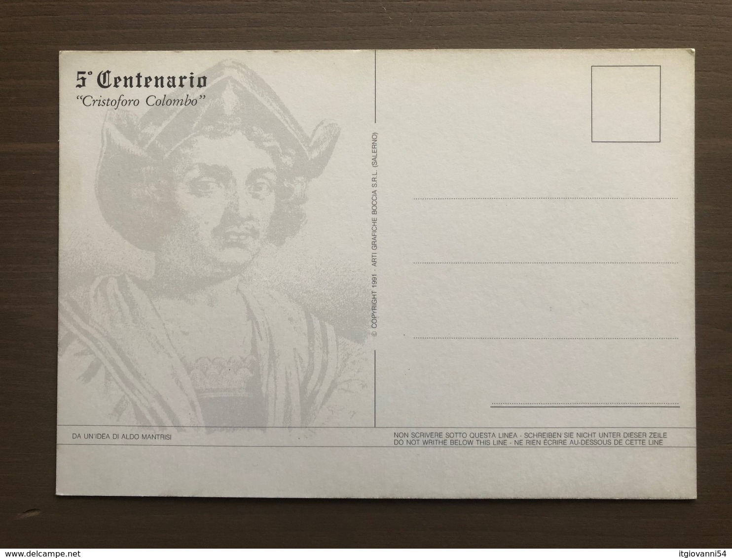 Cartolina Con Annullo Primo Giorno Di Emissione Val. £. 500 "Genova '92 Celebrazioni Colombiane" Genova 18/09/1992 - Christopher Columbus