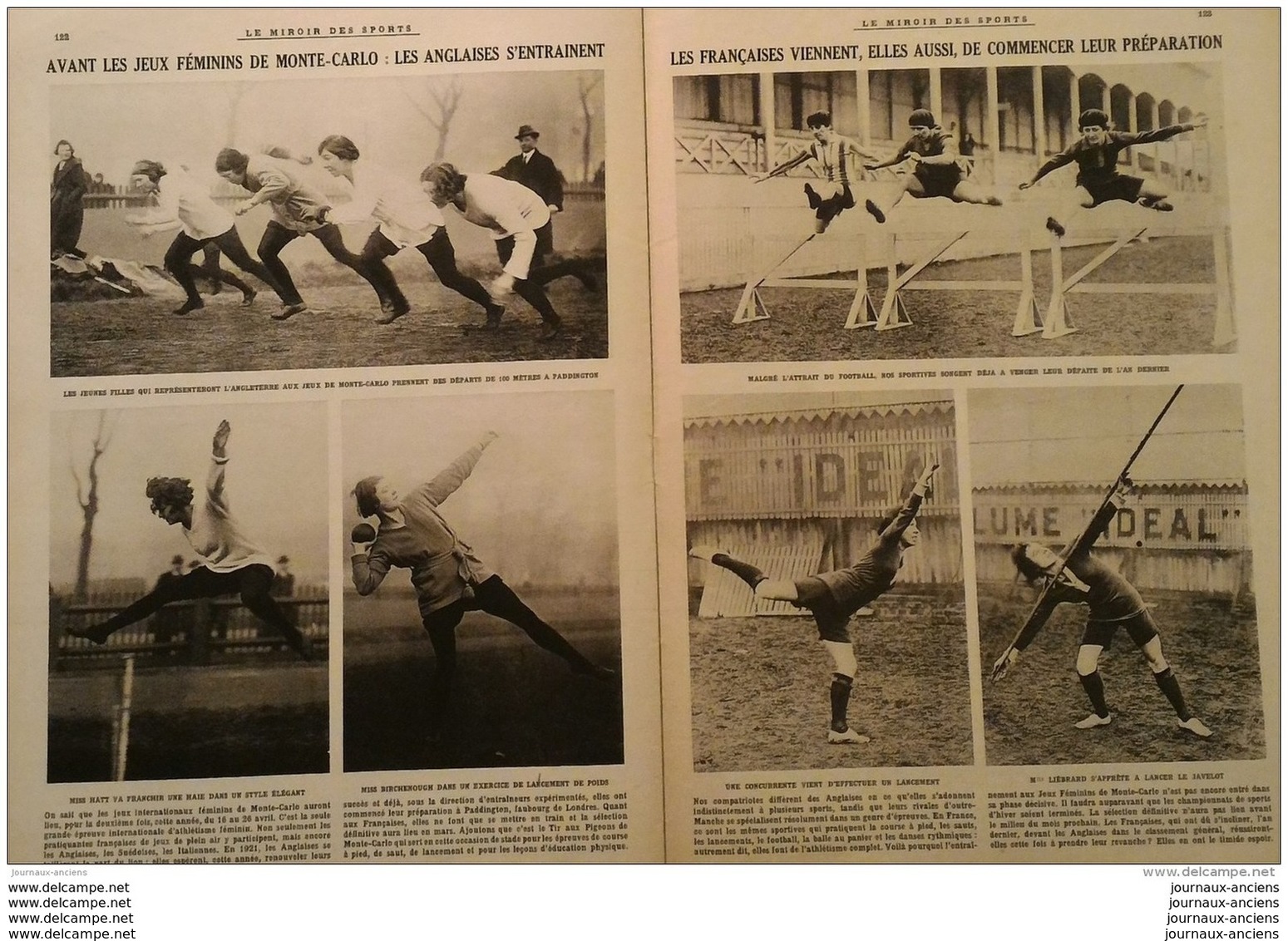 1922 CROSS NATIONAL -  COURSE DE COTE D'ALLAUCH -  JEUX FEMININS DE MONTE CARLO - HÉLICOPTERE PESCARA - HIVER EN SUÉDE