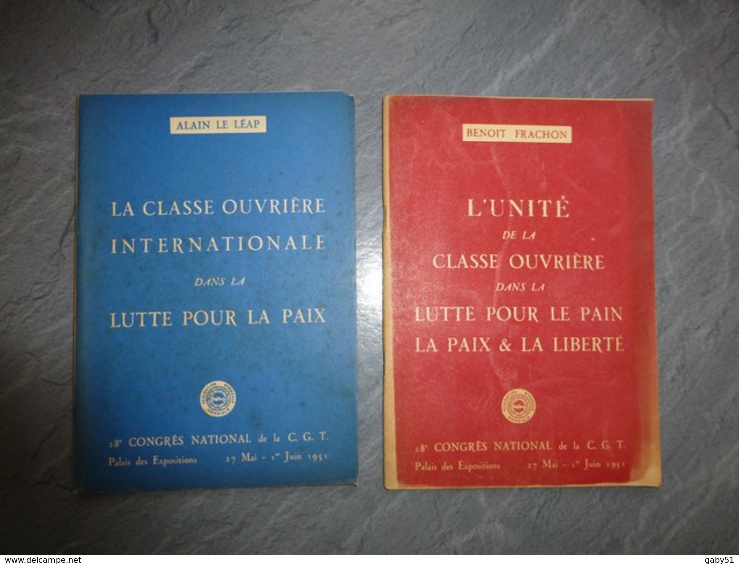 La Classe Ouvrière Dans La Lutte Pour Le Pain, La Paix Et La Liberté (2 Ouvrages) Congrès CGT 1951 ; L06 - 1901-1940