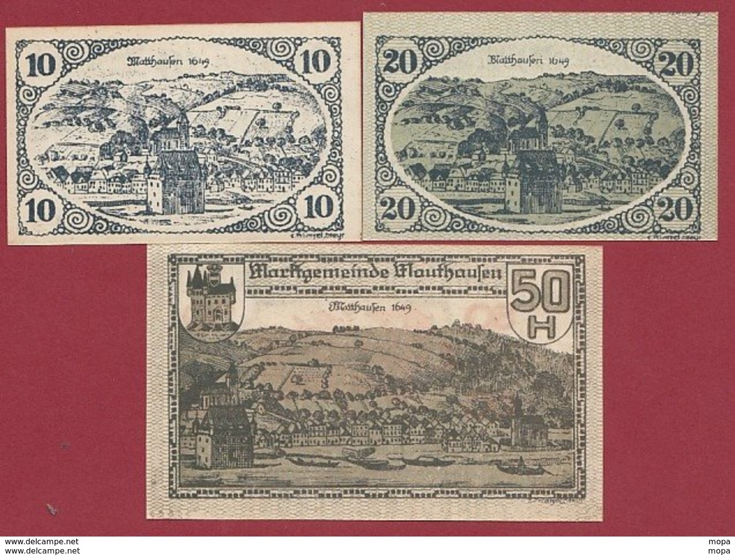 Autriche 3 Notgeld Stadt Mauthausen Dans L 'état N °76 - Oesterreich