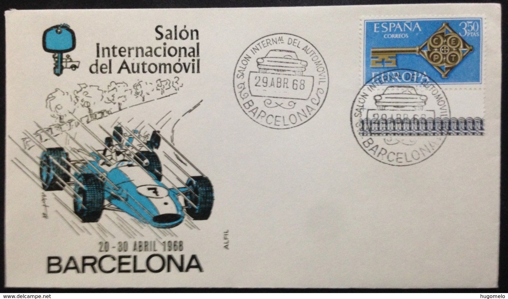 Spain, Uncirculated FDC, "Salón International Del Automóvil", "International Auto Show", "Europa Cept",  Barcelona, 1968 - FDC