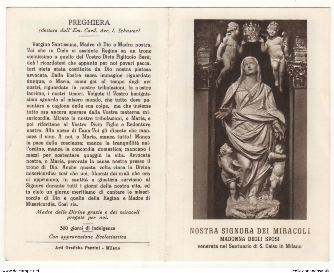 598 Santino Antico Madonna Dei Miracoli Da Milano - Religion & Esotérisme