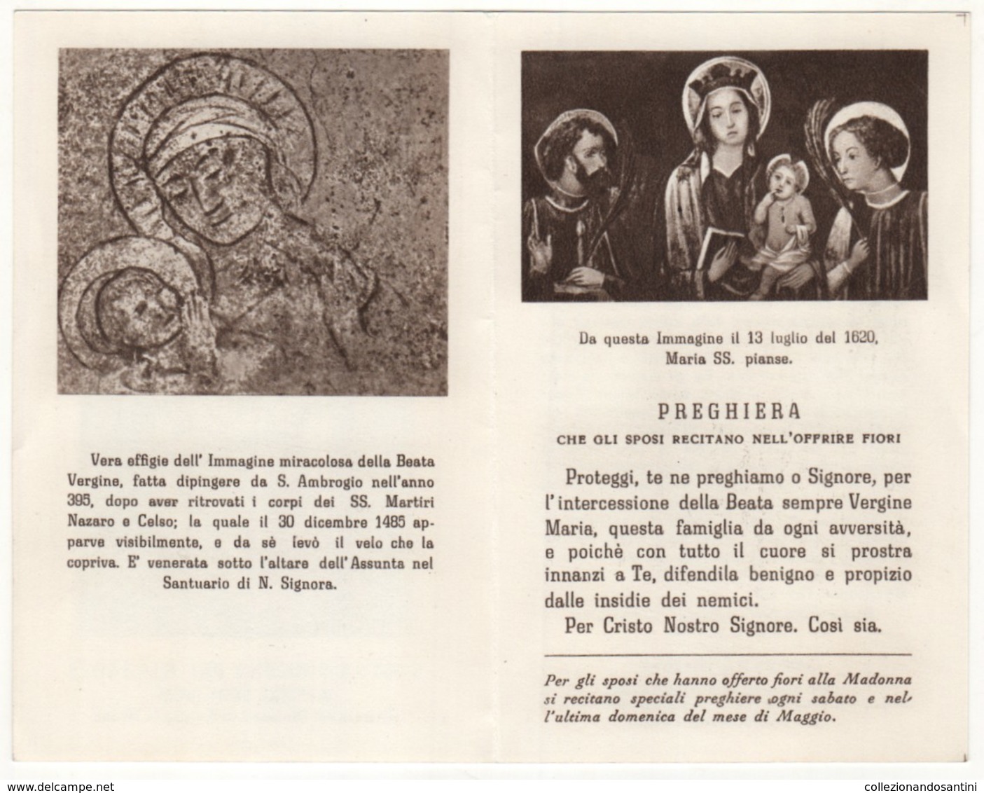 598 Santino Antico Madonna Dei Miracoli Da Milano - Religion & Esotérisme