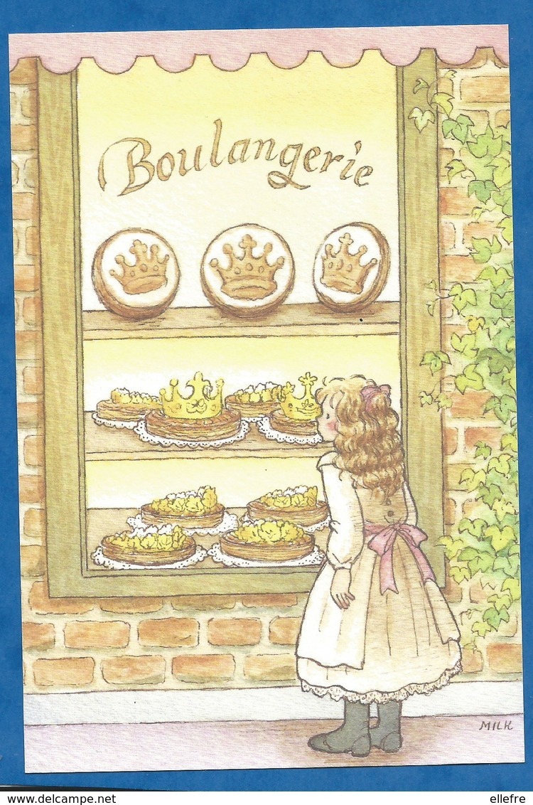 CPM Épiphanie Galette Des Rois Boulangerie Illustrateur Japonais Milk Aoyama - Editée Créateur Fève Japonaise My Charm - Altri & Non Classificati