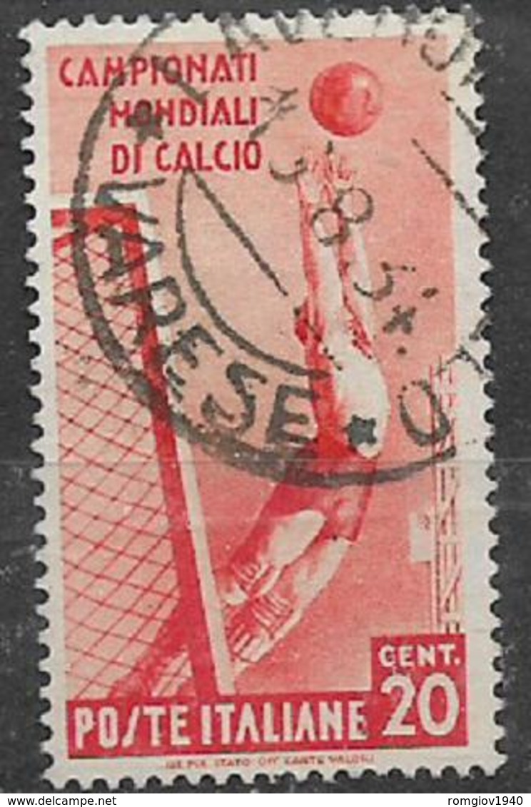 REGNO D'ITALIA 1934 CAMPIONATO DI CALCIO SASS. 357 USATO VF - Usati