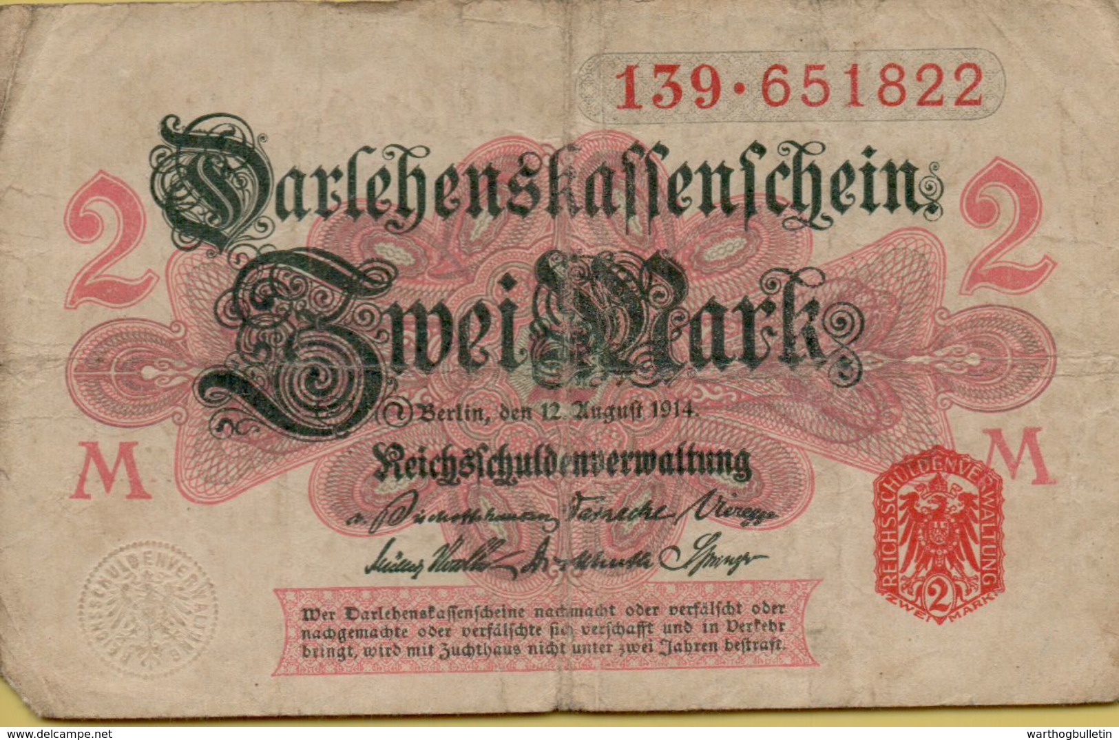 1914 Germany 2 Marks P#53 - Other & Unclassified