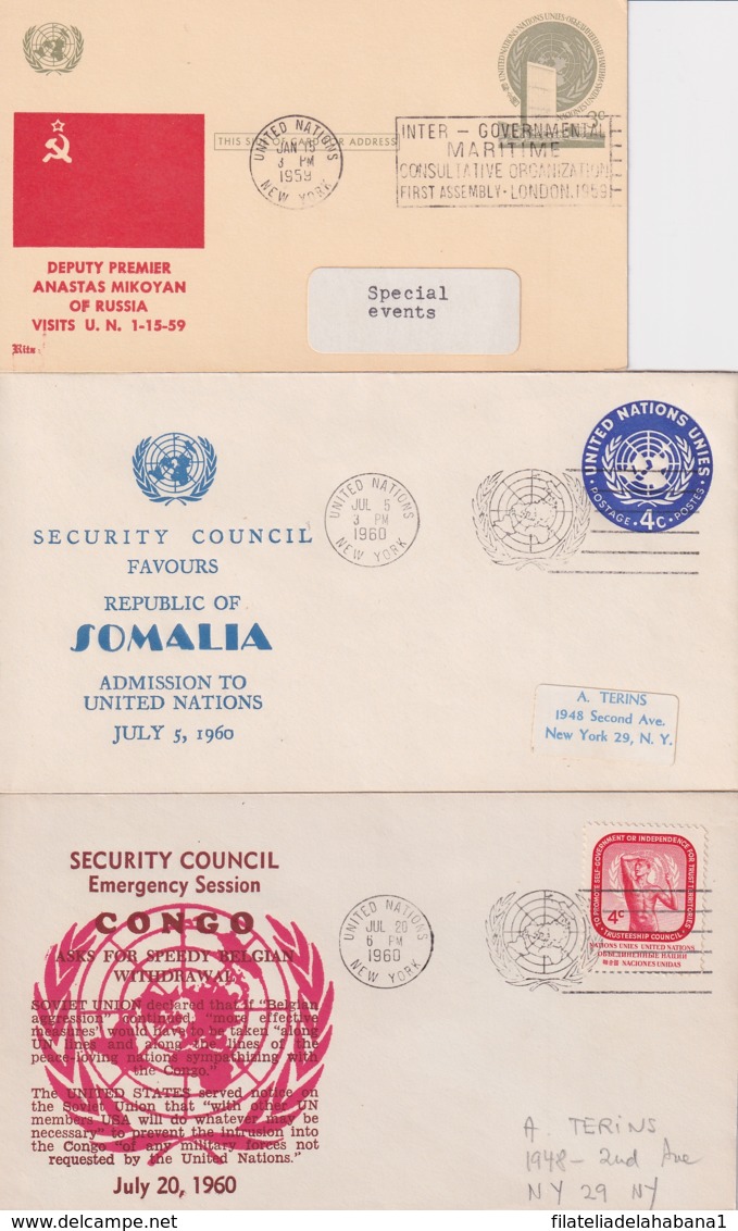 F-EX15930 ONU NU RUSSIA MIKOYAN VISIT SOMALIA SECURITY COUNCIL CONGO EMERGENCY. - Otros & Sin Clasificación