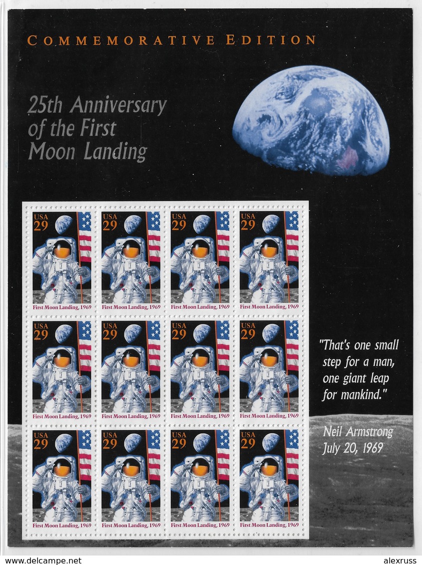 US 1994 Space Moon Landing, 25th Anni. Sheet 29c,Sc # 2841, VF MNH** (US-16) - Etats-Unis