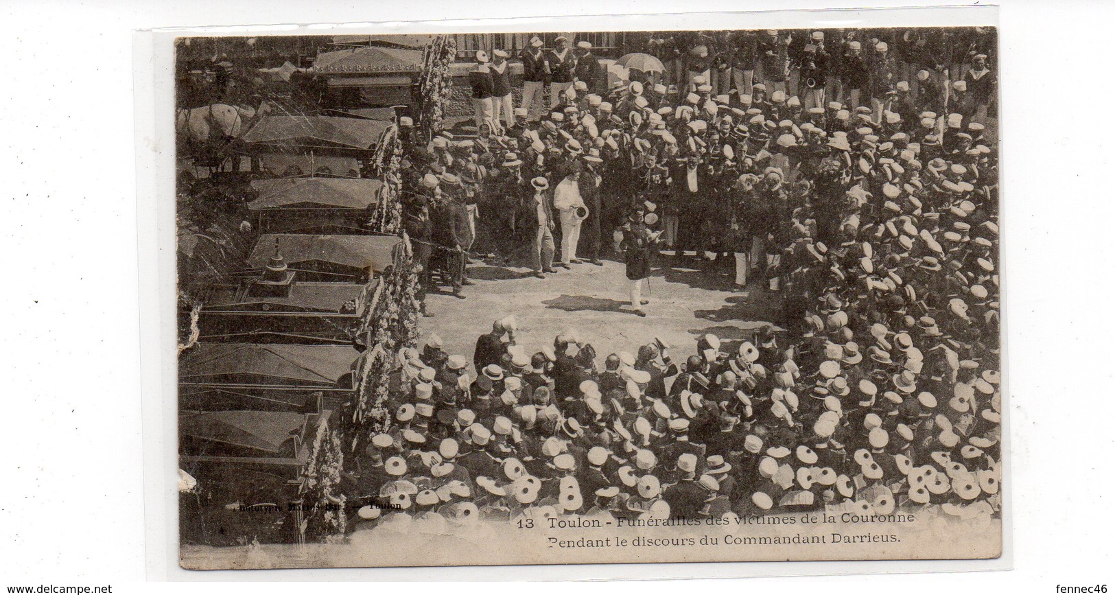 83 - TOULON - Funérailles Des Victimes De La Couronne, Pendant Le Discours Du Commandant Darricus - Animée - 1908 (P95) - Toulon