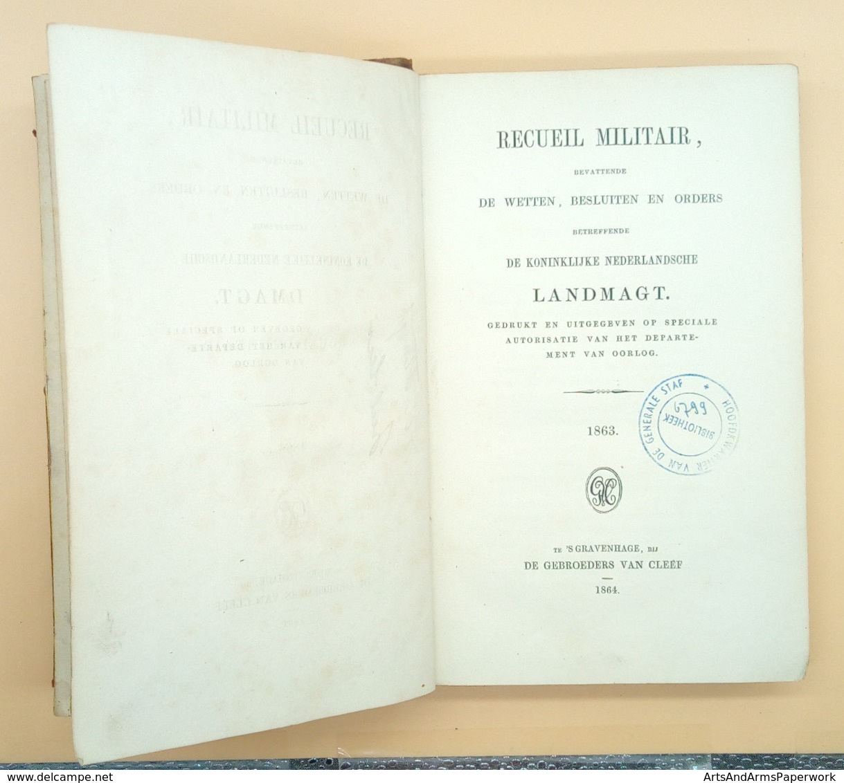 Militaria, Nederland, Landmacht, Departement Van Oorlog, 1863 - Holandés