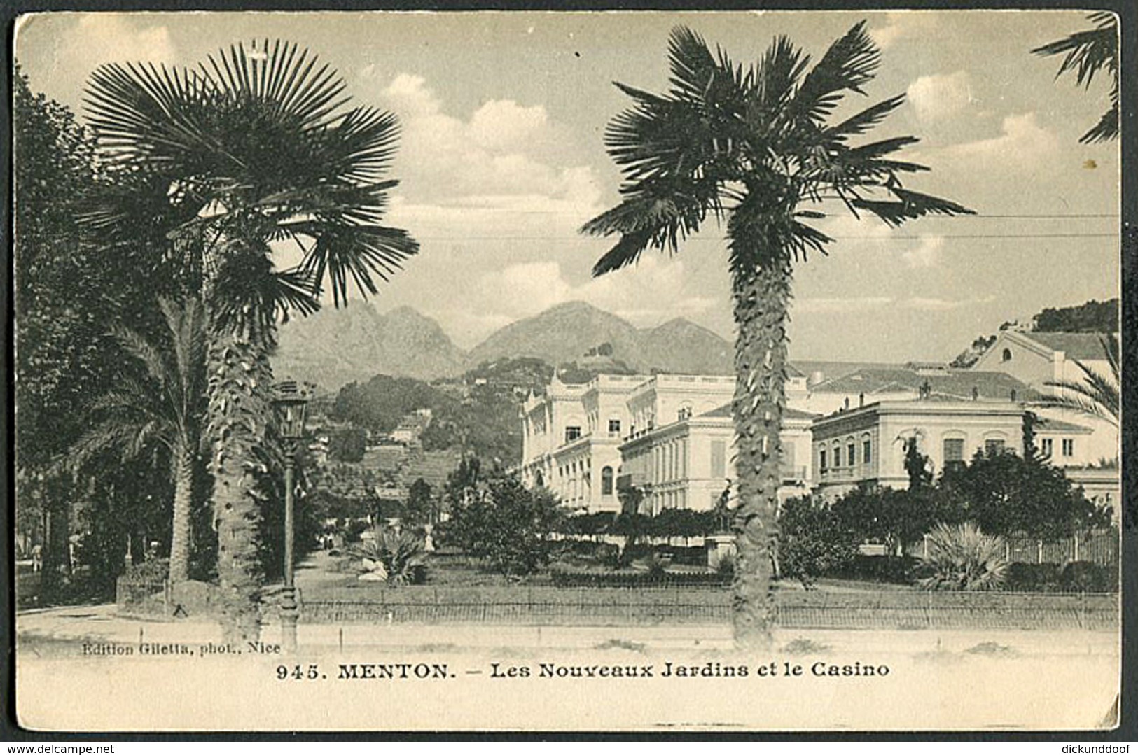 CP 06 Menton - Les Nouveaux Jardins  Et Le Casino 1909 - Menton