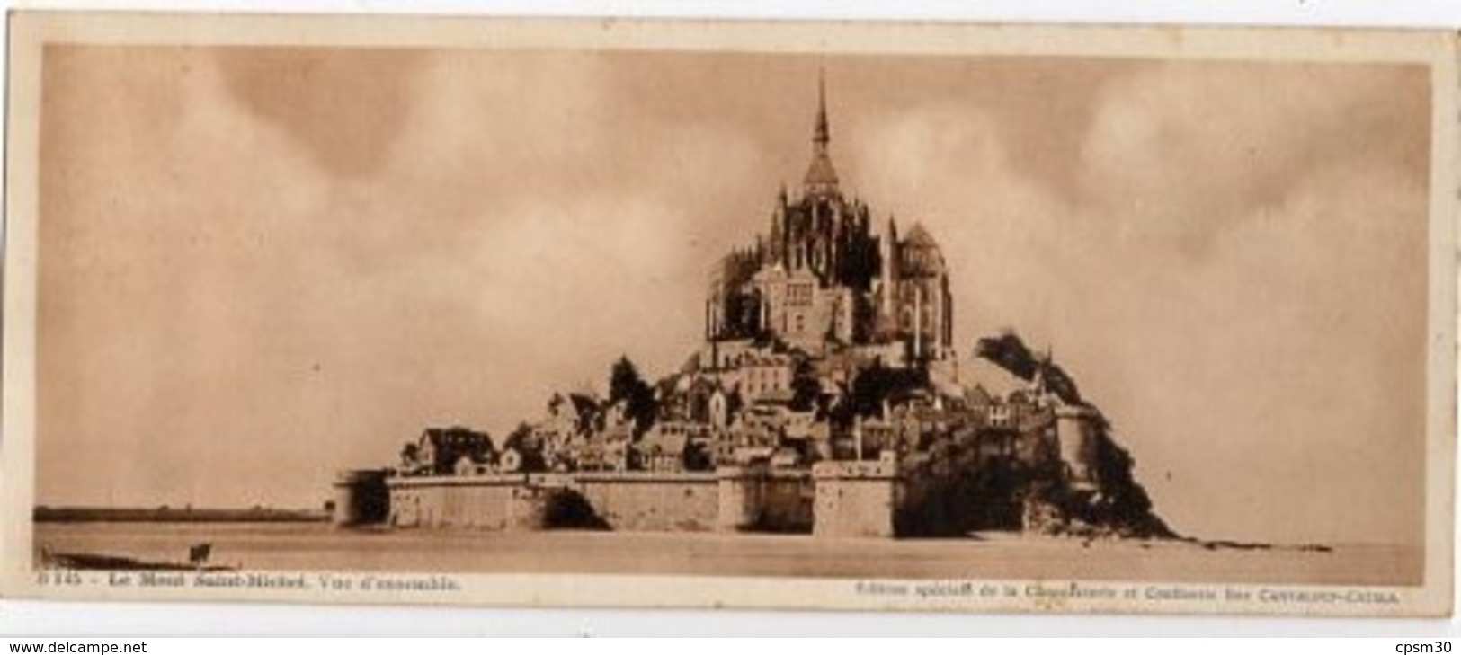 CP 50 Manche, Le Mont St Michel, Vue D'ensemble, N° B145 édition Chocolat Cantaloup-Catala, Format 9.5 X 23 Cm - Le Mont Saint Michel