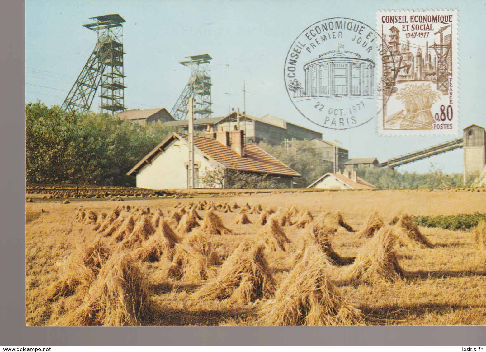 C. P. - PHOTO - MONTCEAU LES MINES - PUITS DE MINE DARCY - CARTE POSTALE 1er JOUR - 1977 - Montceau Les Mines