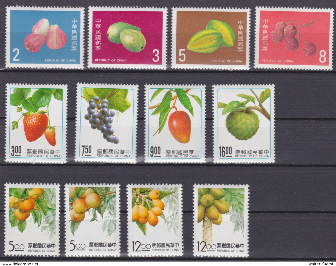 TAIWAN 1985, 1991, 1993, "Fruits", 3 Series Unmounted Mint - Collections, Lots & Séries