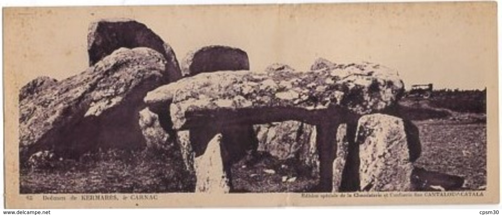 CP 56 Dolmen De Kermares à Carnac N° 65 édition Chocolat Cantaloup-Catala, Format 9.5 X 23 Cm - Carnac