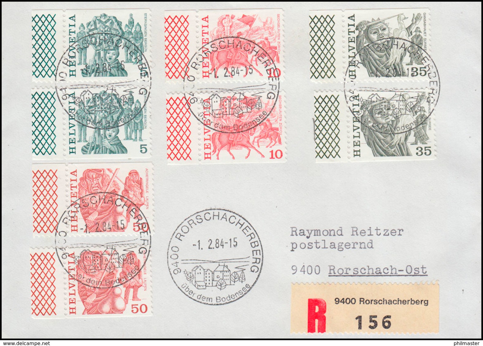 Schweiz 1110+1101+1103+1105 Je Als Do Und Du Getrennt Mit Rand Auf R-FDC 1.2.84 - Altri & Non Classificati