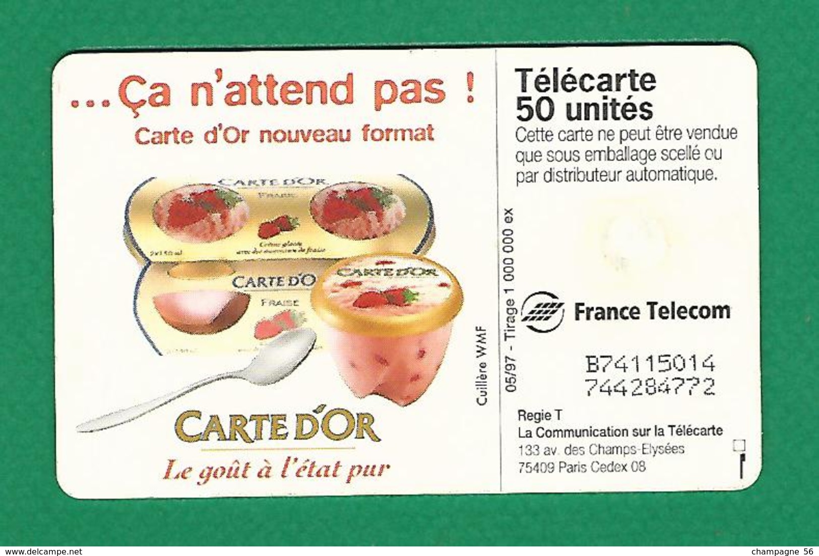 VARIÉTÉS 05 / 1997  CARTE D'OR   PUCE GEM1A   50 UNITÉS - Variëteiten