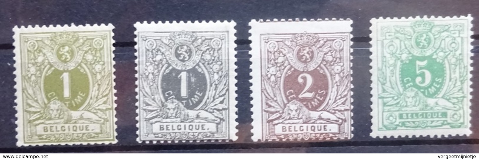 BELGIE  1884    Nr. 42 - 45   Licht Spoor Van Scharnier *   CW 90,00 - 1869-1888 Lion Couché