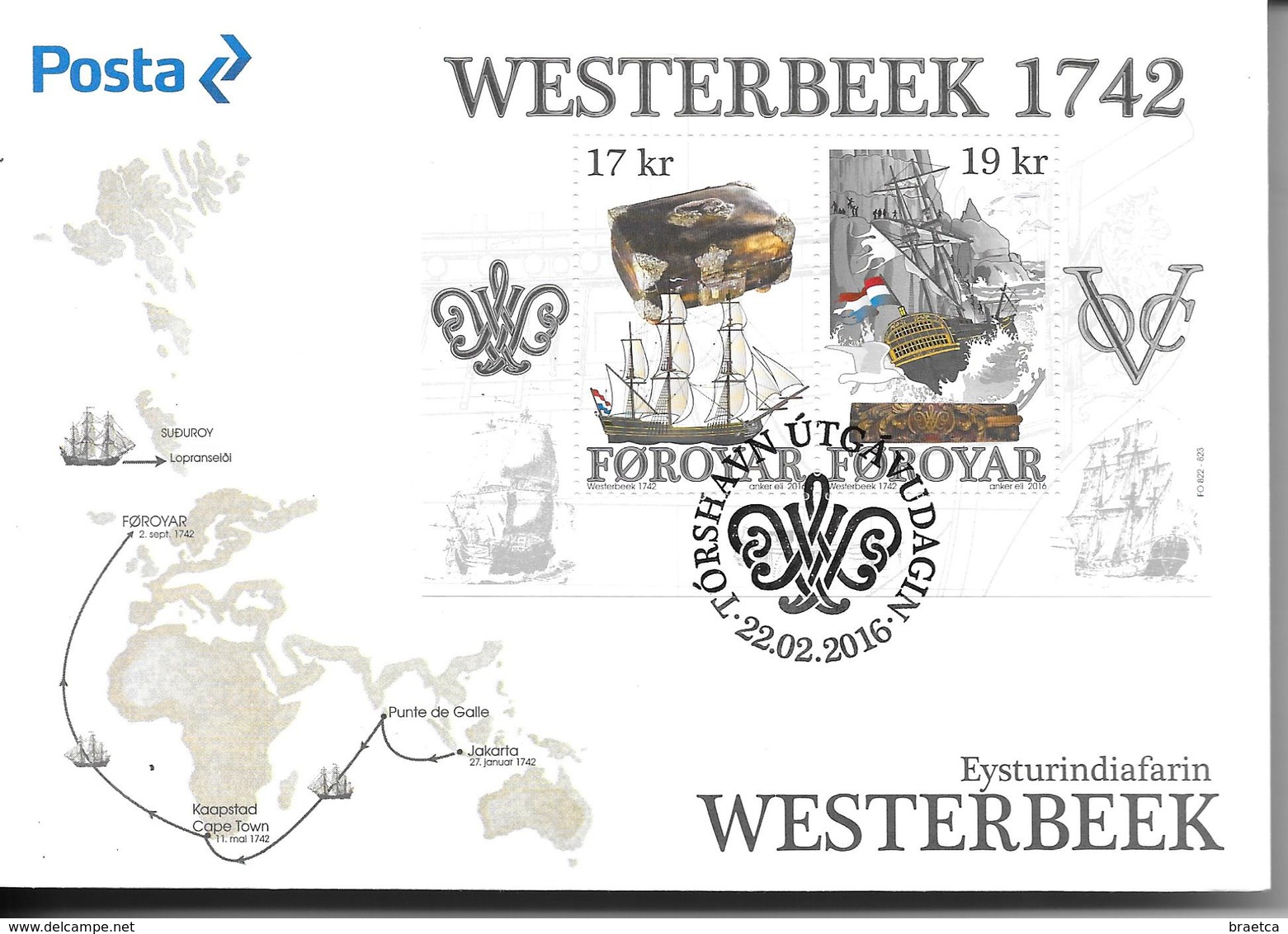 FDC Foroya - Iles Féroé - 2016 - Westerbeek - Féroé (Iles)