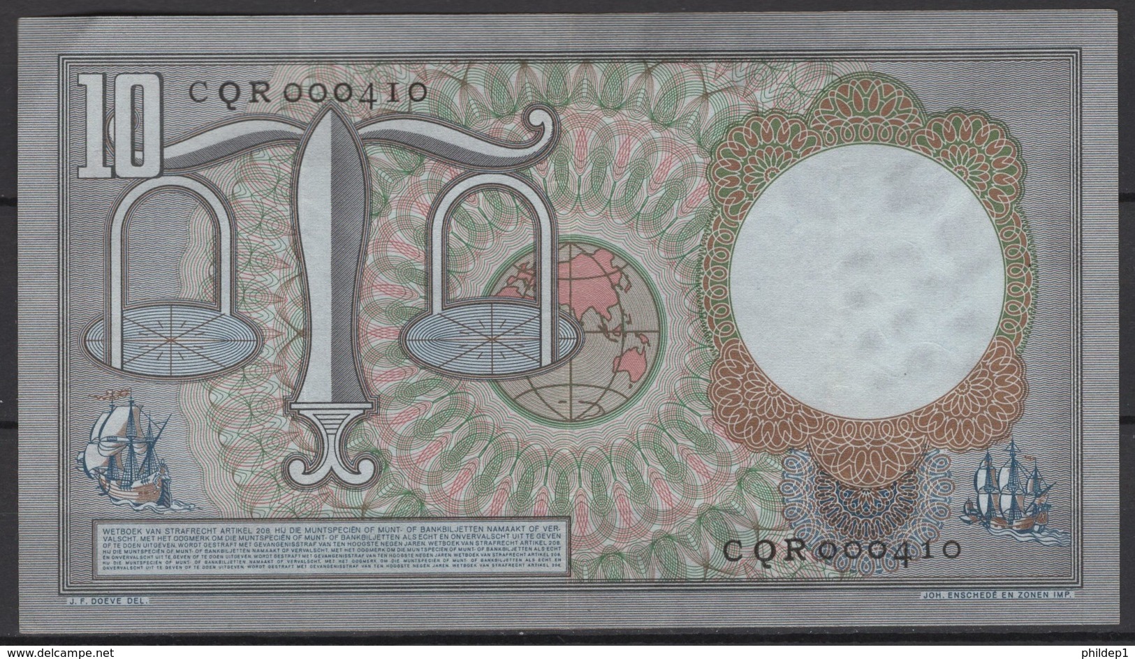 Pays-Bas / Nederlands : 10 Gulden 23/3/1953 XF/AU. KM N° 85. - 10 Gulden