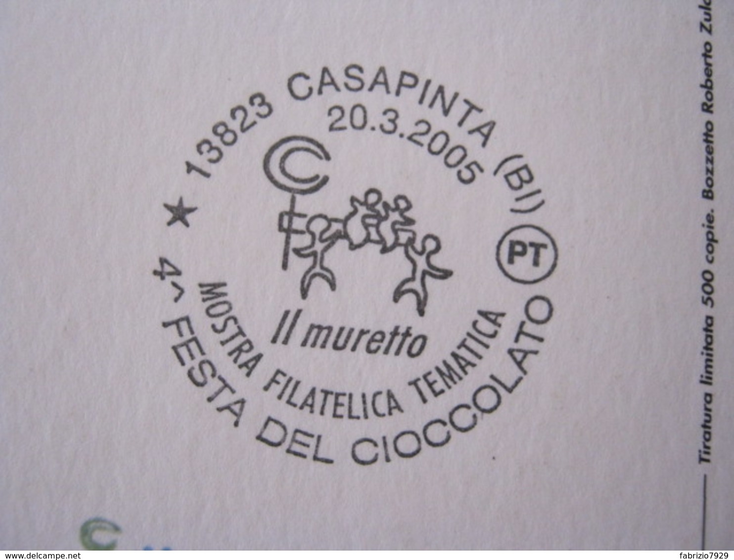 A.10 ITALIA ANNULLO - 2005 CASAPINTA BIELLA 4^ FESTA DEL CIOCCOLATO ALIMENTAZIONE CACAO MURETTO INFANZIA BAMBINI BIMBI - Alimentazione