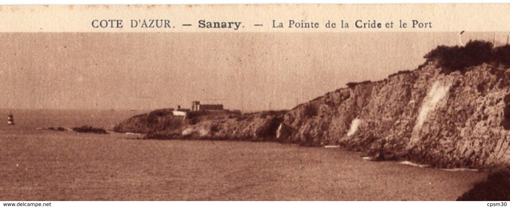 CP 83 Cote D'Azur, Sanary, La Pointe De La Cride Et Le Port Sans N° édition Chocolat Cantaloup-Catala Format 9.5 X 23 Cm - Sanary-sur-Mer