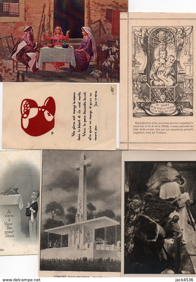 Lot De 15 Objets - 1 Carnet, 10 Images Pieuses, 4 Cartes Postales - 2 Scan. - Religion & Esotérisme