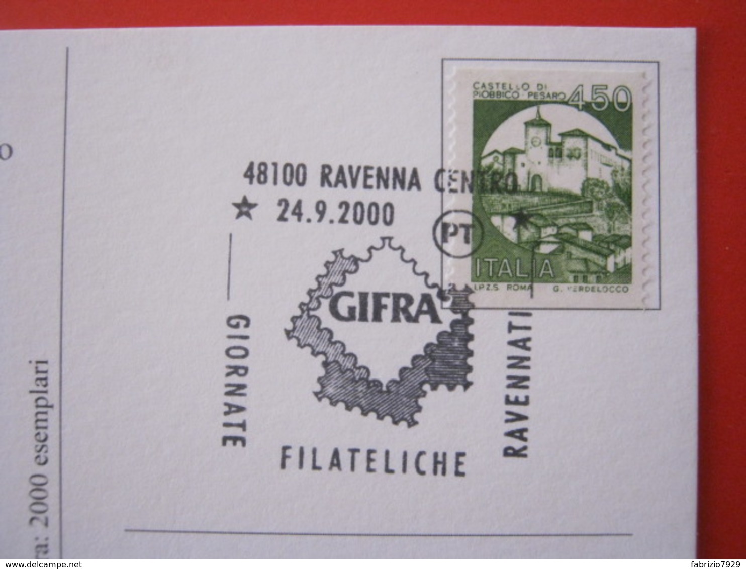 A.10 ITALIA ANNULLO - 2000 RAVENNA GIORNATE FILATELICHE GIFRA DANTE ALIGHIERI FRANCOBOLLO EXPO CARD BASILICA - Esposizioni Filateliche
