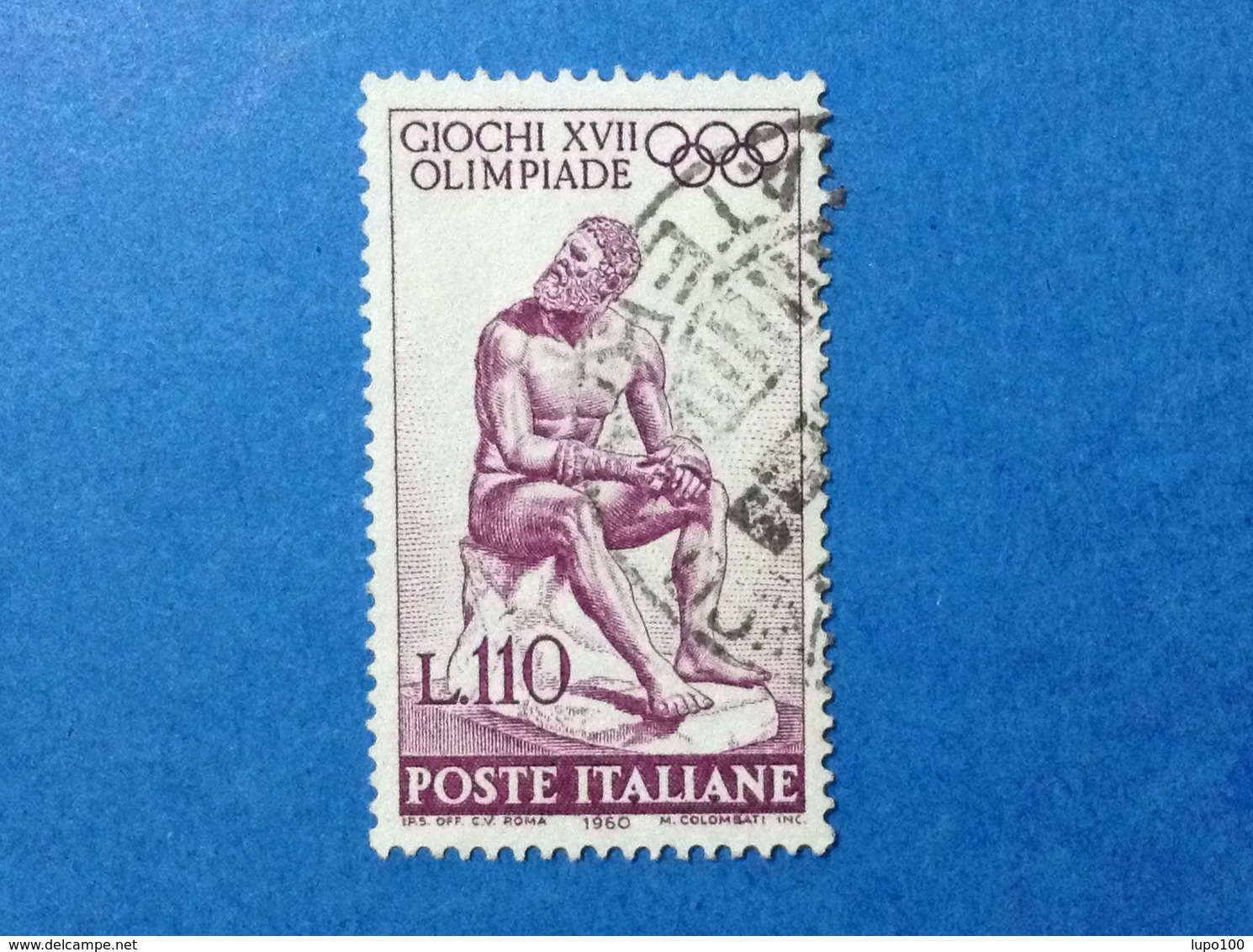 1960 ITALIA GIOCHI OLIMPICI OLIMPIADE ROMA 110 LIRE FRANCOBOLLO USATO ITALY STAMP USED - 1946-60: Usati