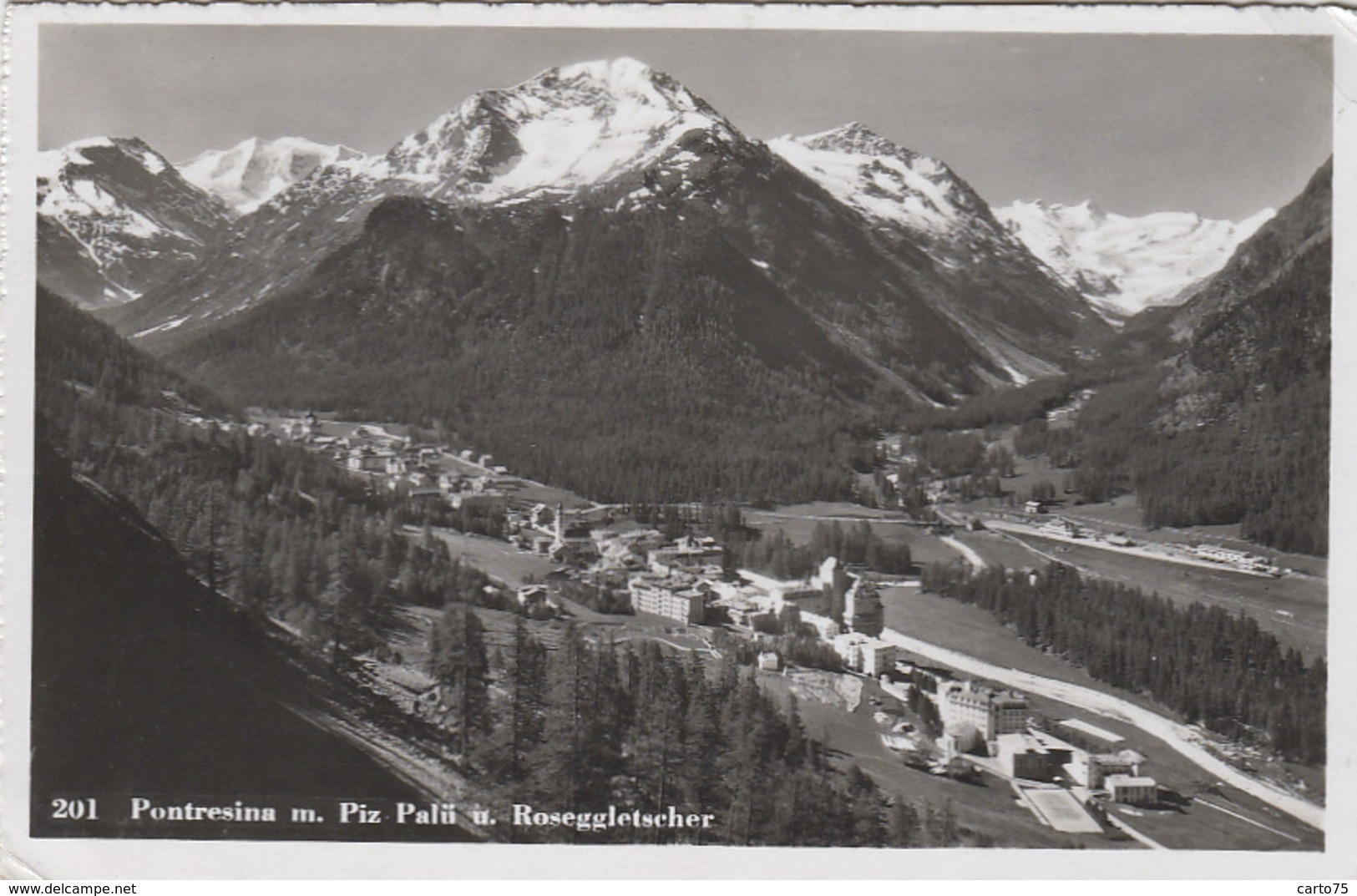 Suisse - Pontresina Mit Piz Palü Und Roseggletscher - Postmarked 1955 - Pontresina