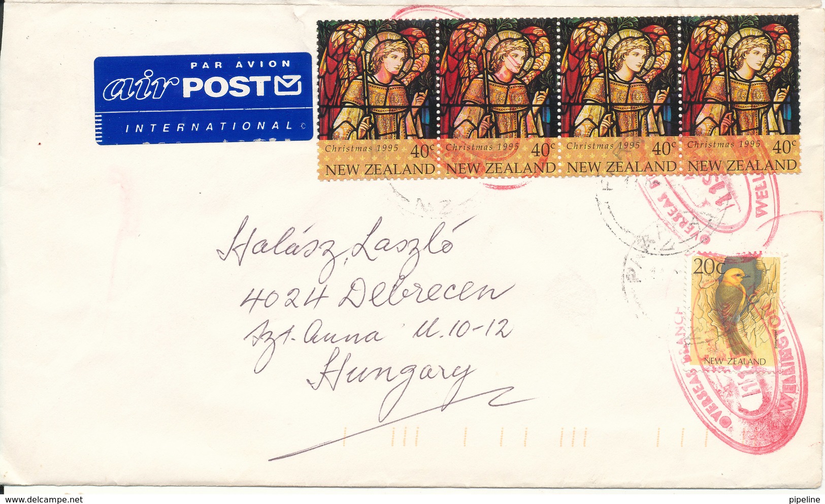 New Zealand Cover Sent To Hungary 11-9-1996 - Briefe U. Dokumente