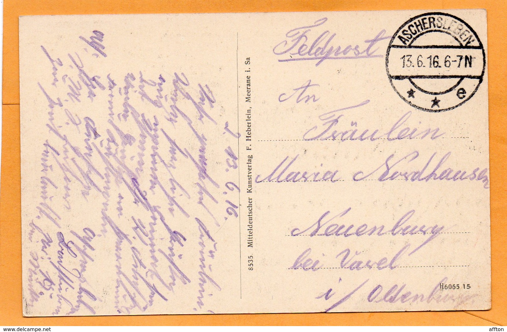 Aschersleben Germany 1916 Postcard - Aschersleben