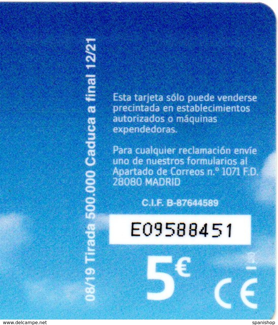 2019 España 08/19 Movistar  500.000 Ex Tarjeta Cabinas - Phonecard Spain - Basisausgaben