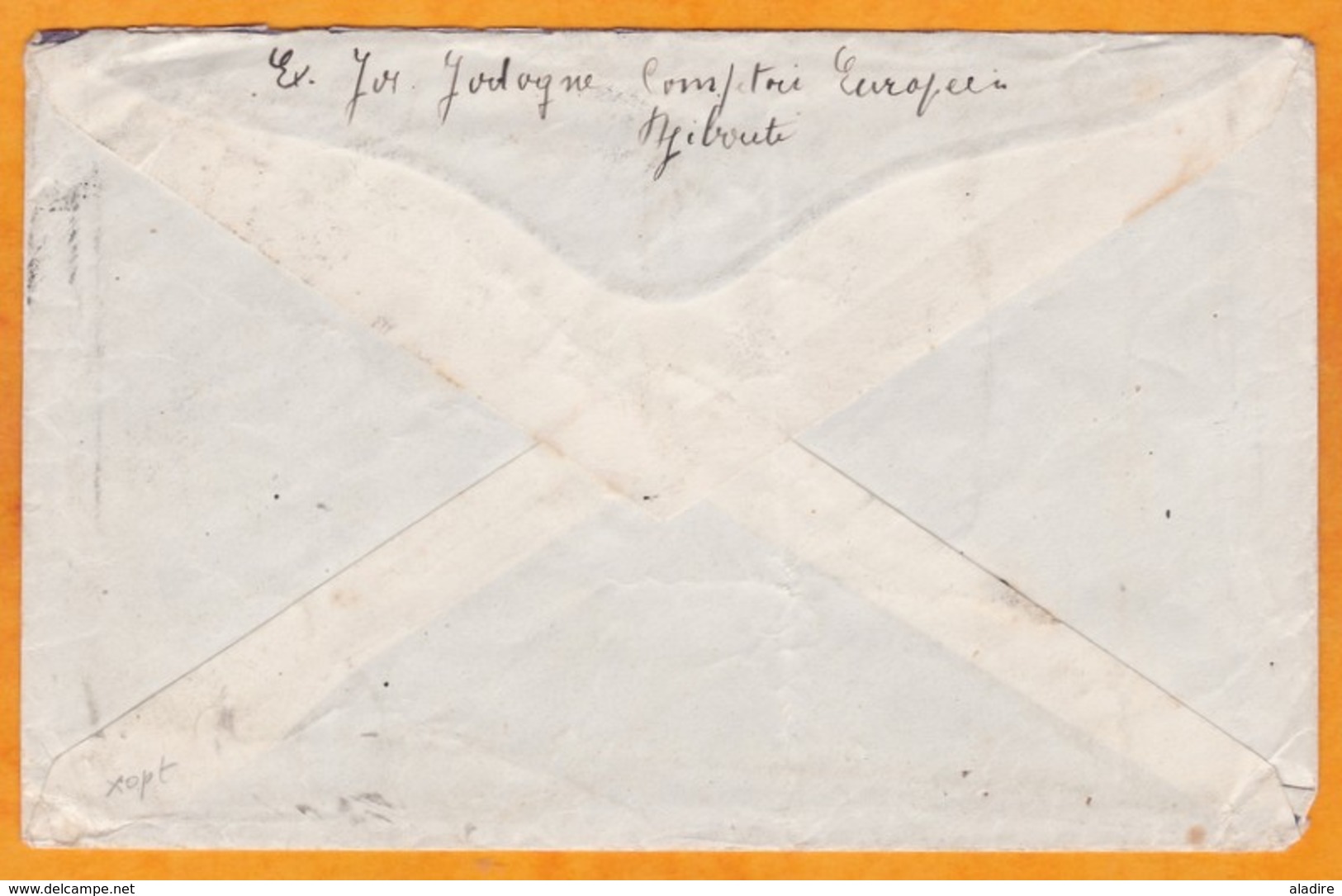 1924 - Enveloppe De Djibouti, Côte Française Des Somalis Vers Wonck, Limbourg, Belgique - Affrt 75 C Dont T. Surch 1922 - Lettres & Documents