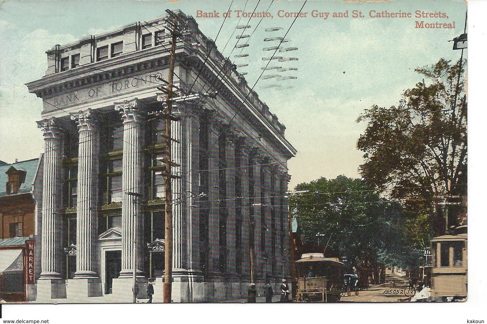 1913 - Bank Of Toronto, Corner Guy & St. CAtherine Streets, Montreal, Quebec, Valentine (18.345) - Montreal