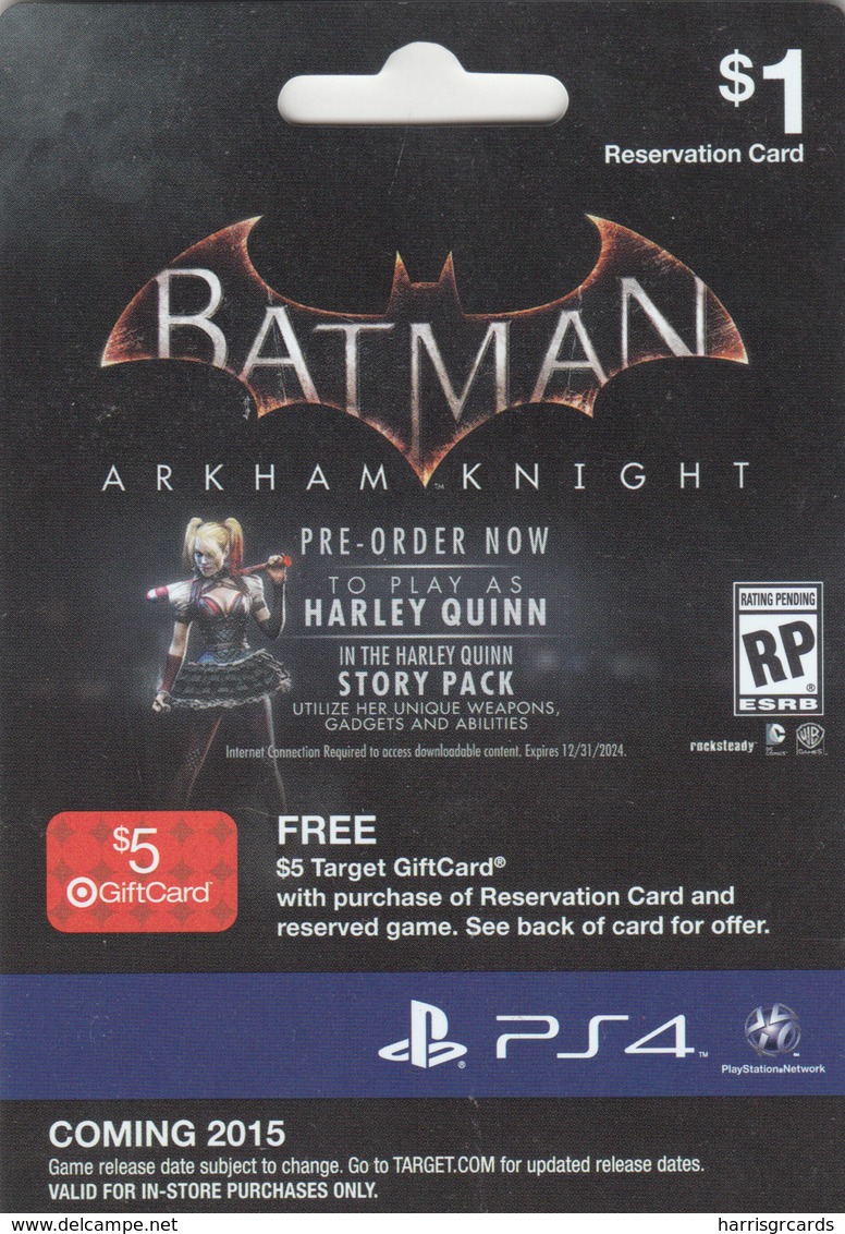 USA - BATMAN ARKHAM KNIGHT, 1$ - Gift Cards