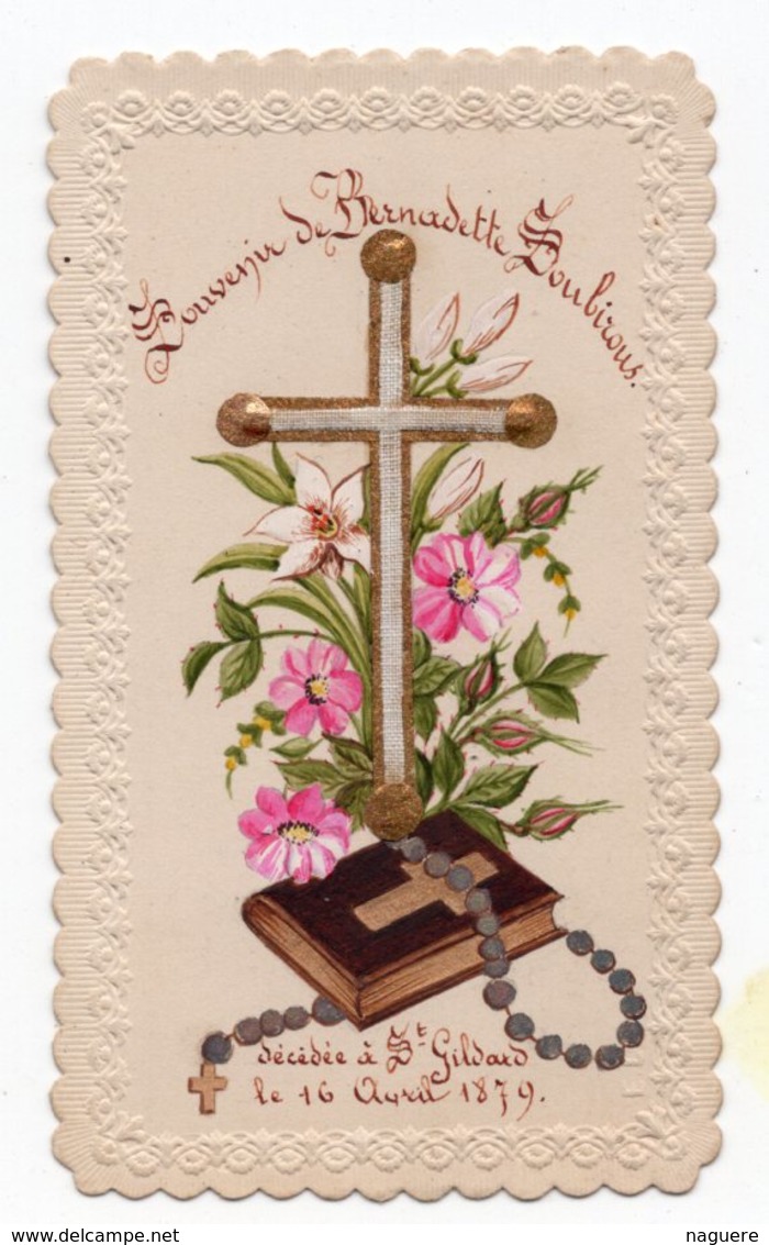 SOUVENIR DE BERNADETTE SOUBIROUS DECEDE A SAINT GILDAR AVRIL 1879  IMAGE XIXéme - Images Religieuses