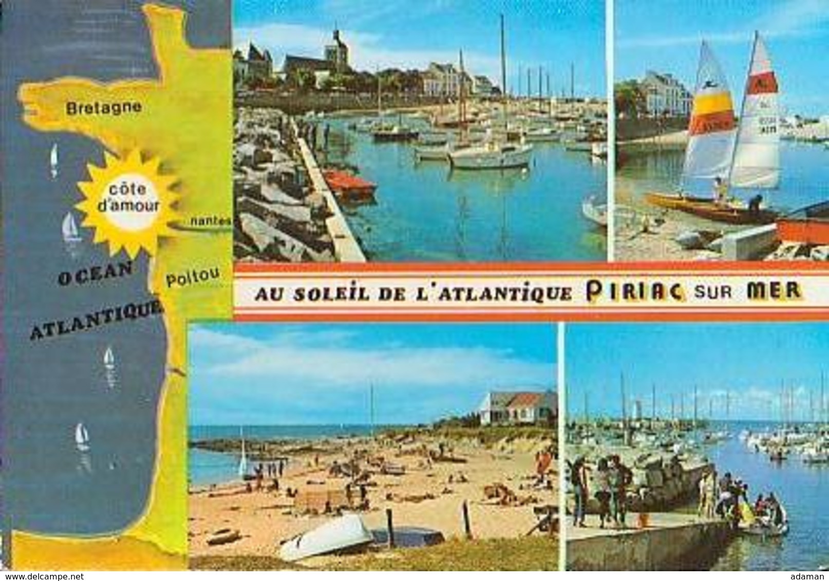 Loire Atlantique        H694        Piriac Sur Mer.Contour Géographique Et 4 Vues - Piriac Sur Mer