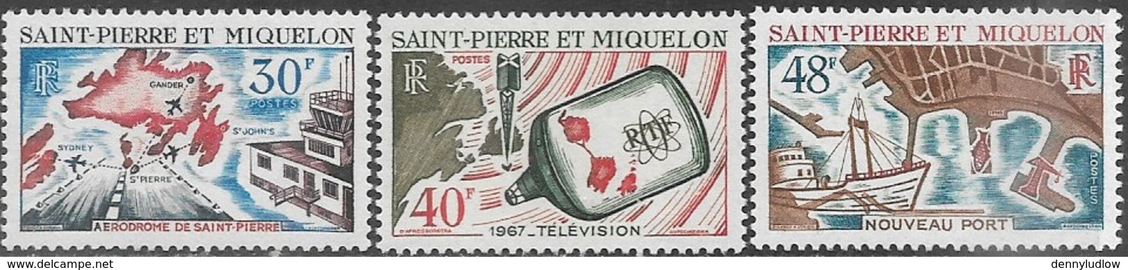 St Pierre & Miquellon  1967  Sc#374-6  Maps Set Of 3  MLH   2016 Scott Value $28 - Geography