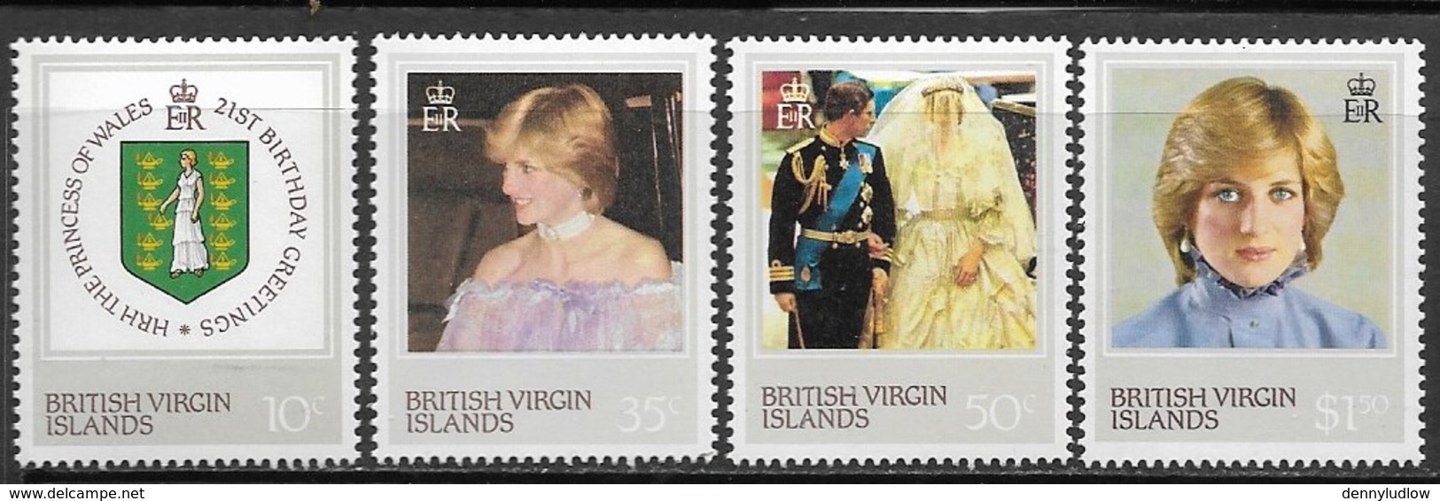 Virgin Islands 1982   Sc#430-3  Diana 21st Birthday Set  MNH  2016 Scott Value $3.55 - Iles Vièrges Britanniques