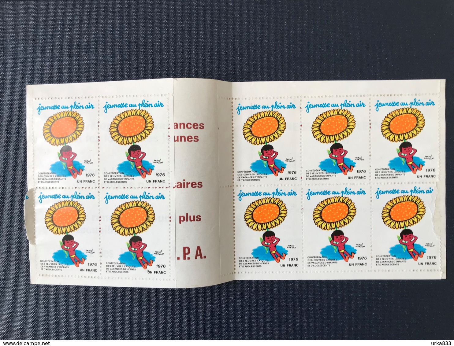 Timbres Jeunesse Au Plein Air 1976 Vacances Enfants œuvres Laïques - Antitubercolosi