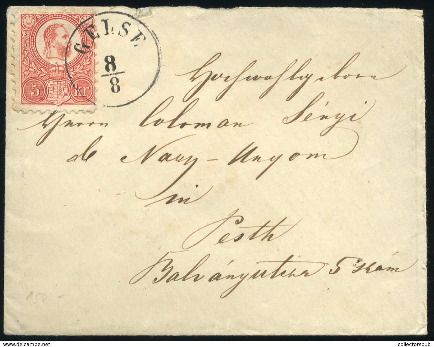 GELSE 1872. 5Kr Levél Szép Bélyegzéssel (300p) - Used Stamps