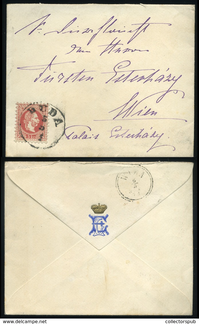 BUDA 1871. Esterházy Család , Címeres Boríték Bécsbe Küldve - Used Stamps