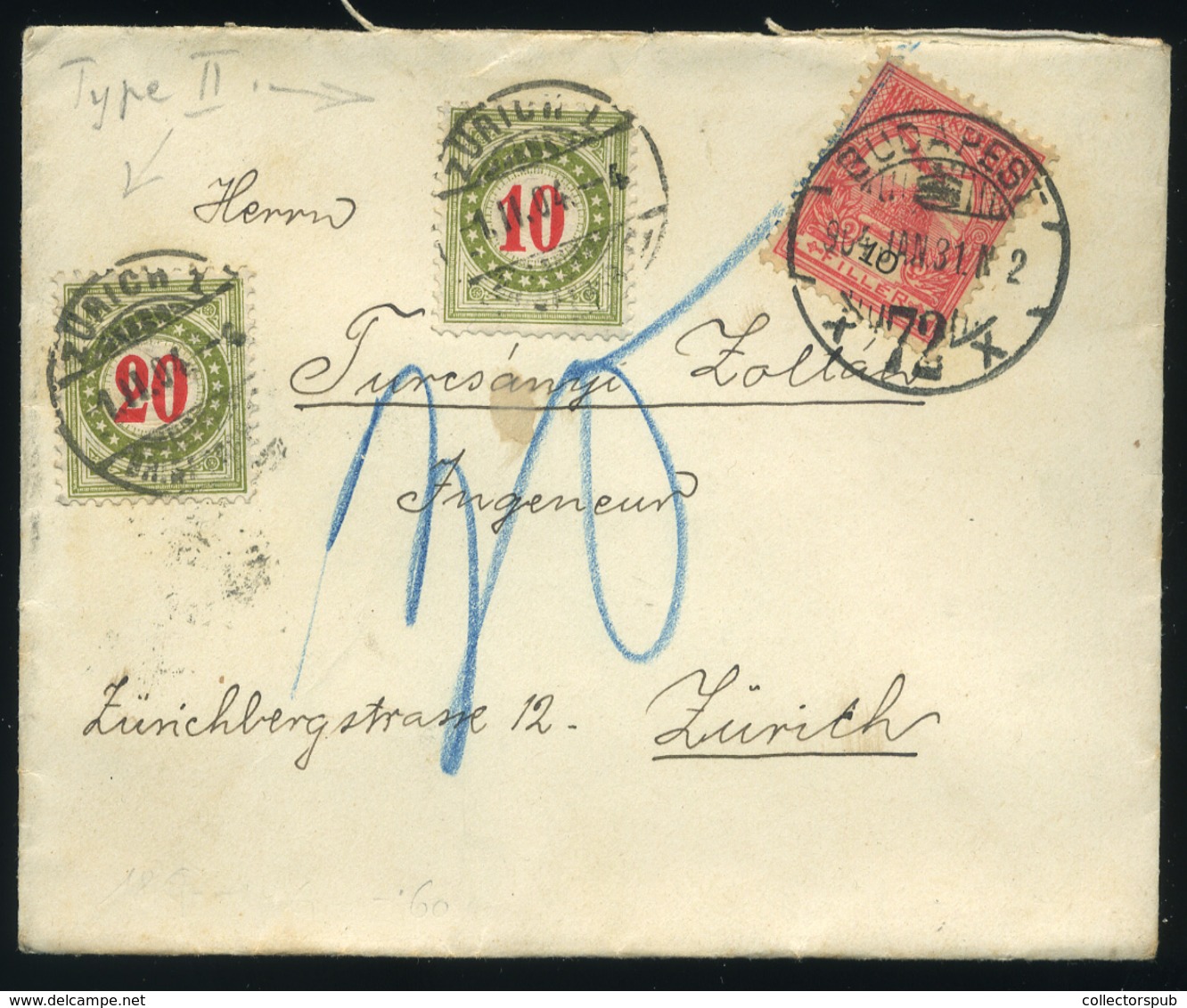 BUDAPEST 1904. Levél Svájcba Küldve Portózva - Used Stamps