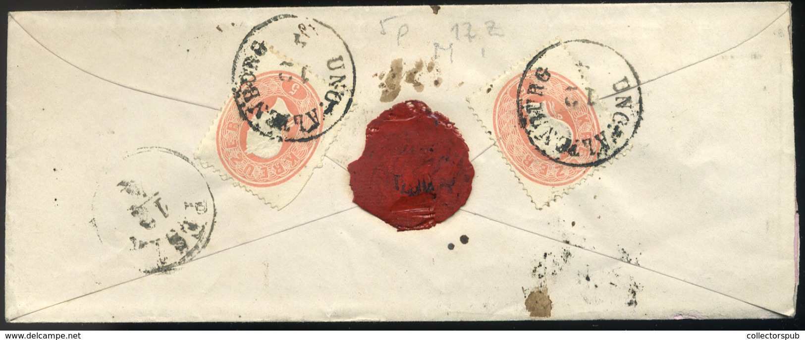 MAGYARÓVÁR 1862. Ajánlott Levél 10Kr +2*5Kr Pestre Küldve - Used Stamps