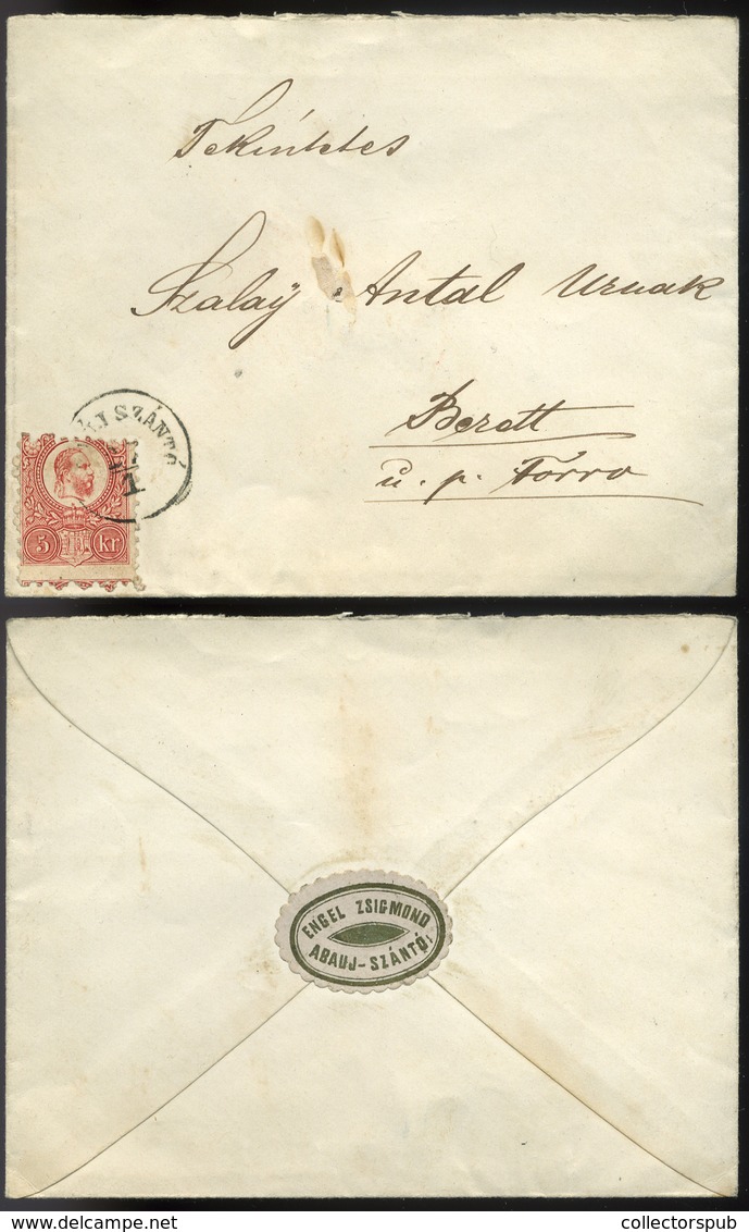 ABAÚJSZÁNTÓ 1871. Levél, Céges Levélzáróval, Engel - Used Stamps