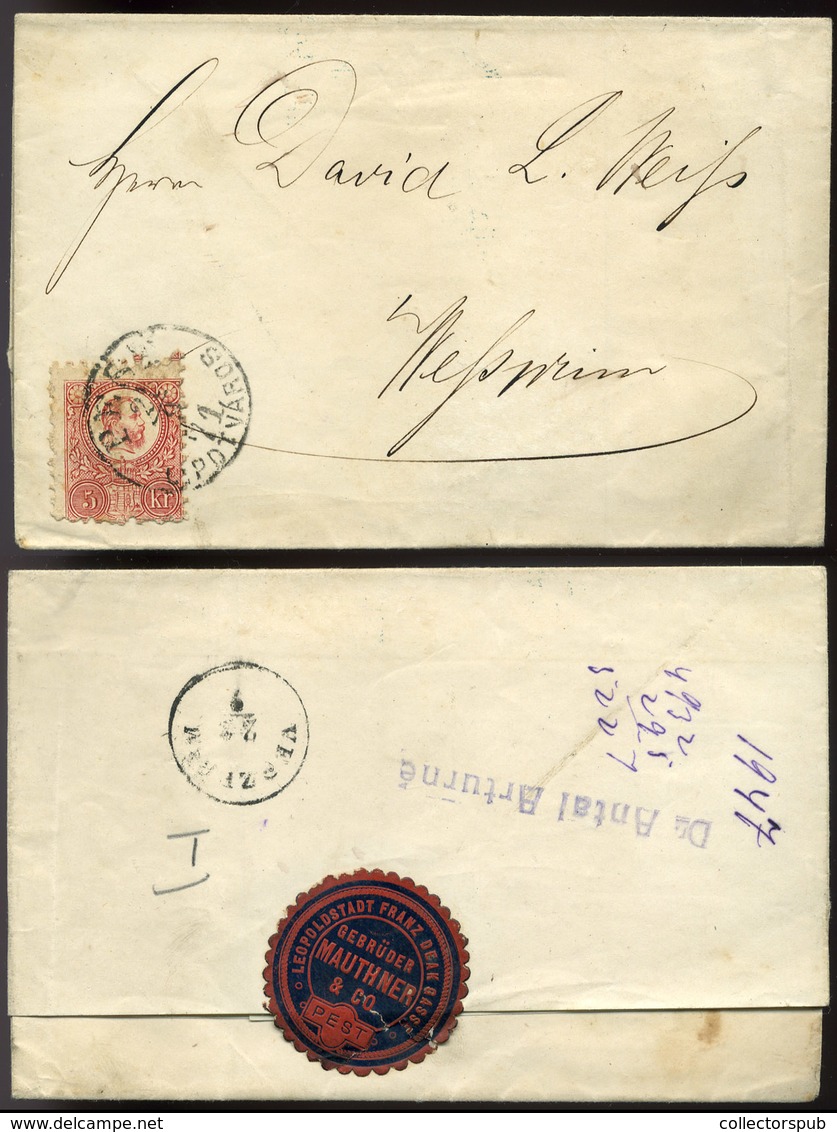 PEST 1871. Levél, Céges Levélzáróval, Mauthner - Used Stamps