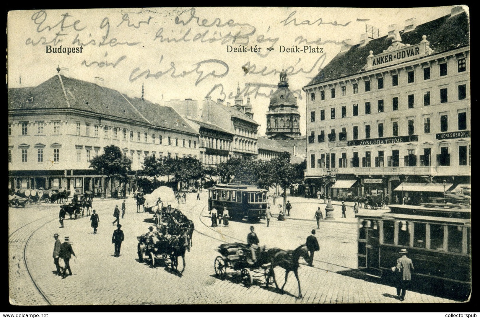 BUDAPEST 1904. Deaák Tér, Villamosok, Régi Képeslap - Hungría