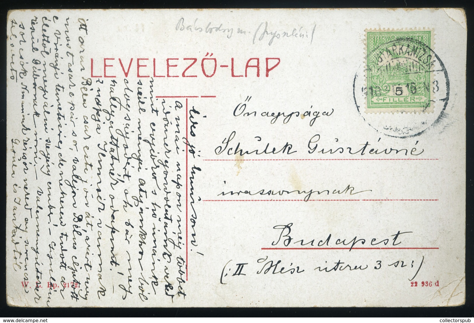 MAGYARKANIZSA 1915. Régi Képeslap , Weisz Lipót - Hongarije