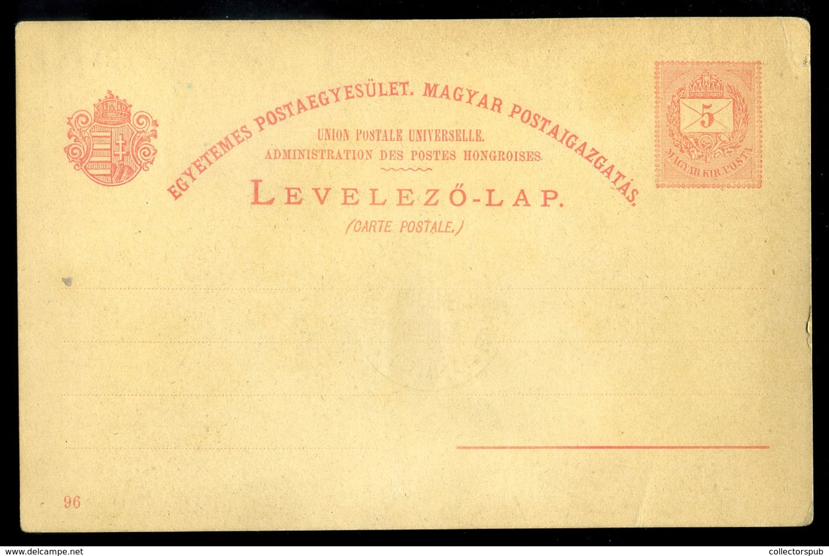 1896. MILLENNIUMI 5Kr Díjjegyes Képeslap - Used Stamps